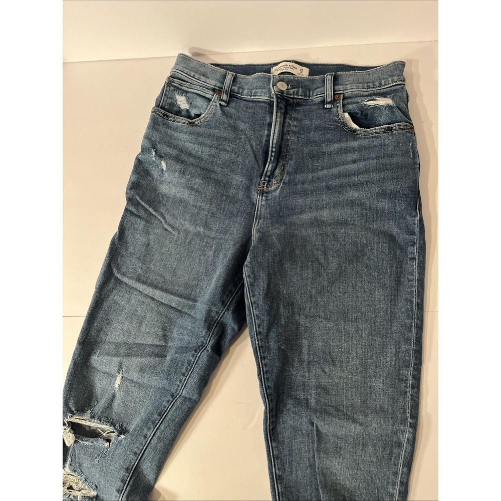 Abercrombie & Fitch Super Skinny Ankle High Rise Distressed Jeans Blue 29 8R
